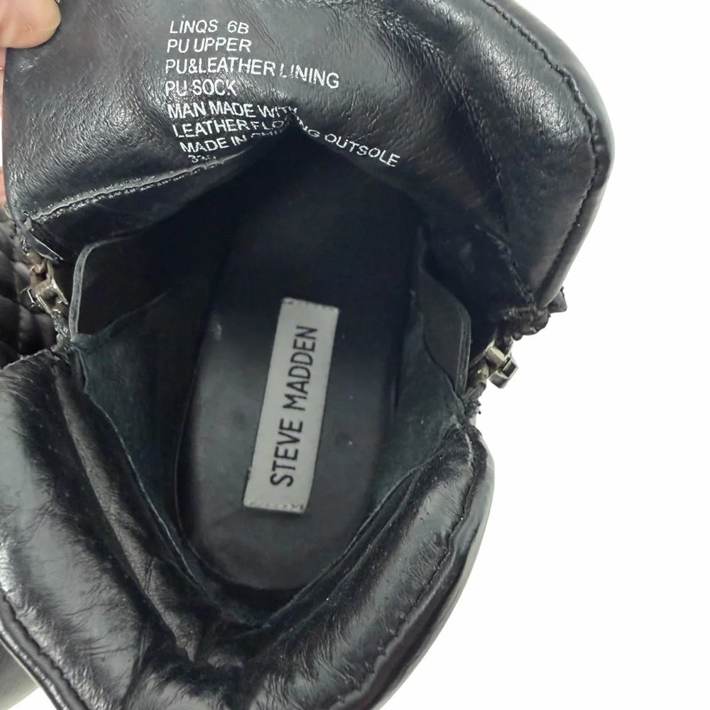Steve Madden Black‎ Quilted Linqs Wedge Sneakers